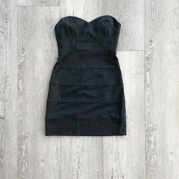 Talula | Strapless charcoal mini bodycon dress - Picture 2 of 7